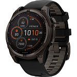 Смарт-годинник Garmin Fenix 8 Solar Sapphire 47mm Carbon Gray DLC Titanium with Black/Pebble Gray Silicone Band (010-02906-11)