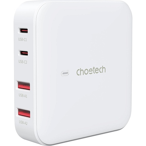 Сетевое зарядное устройство Choetech PD8008 100W Desktop GaN Charger White (PD8008-EU-WH)