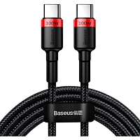 Кабель Baseus Cafule USB-C to USB-C 100W 2m Red/Black (CATKLF-AL91)
