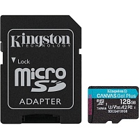 Карта пам'яті Kingston microSDXC Canvas Go! Plus 128GB Class 10 UHS-I U3 V30 A2 + SD adapter (SDCG4/128GB) - придбати в Дніпрі, Україні: ціна, характеристики | інтернет-магазин TOUCH Карта пам'яті Kingston microSDXC Canvas Go! Plus 128GB Class 10 UHS-I U3 V30 A2 + SD adapter (SDCG4/128GB) - придбати в Дніпрі, Україні: ціна, характеристики | інтернет-магазин TOUCH