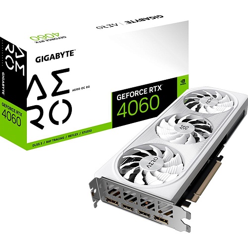 Видеокарта Gigabyte GeForce RTX 4060 AERO OC 8G (GV-N4060AERO OC-8GD) UA