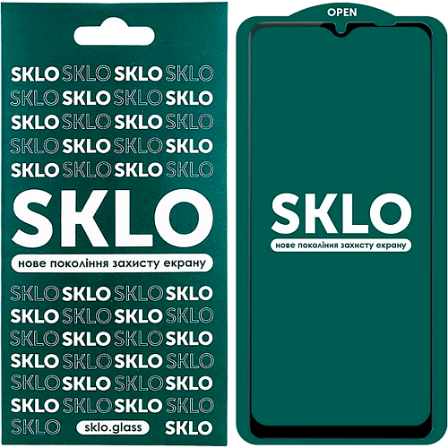 Защитное стекло SKLO 5D Full Glue для Samsung Galaxy A02/02s/A03/A03 Core/A03s/A12/M02/M02s/M12 (Black)