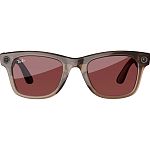 Смарт-окуляри Ray-Ban Meta Wayfarer Shiny Warm Stone Frame Clear/Watermelon Red Transitions Lenses (RW4008 6705P5 53-22)