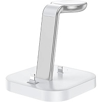 Бездротовий зарядний пристрій Hoco Graceful Magsafe 3in1 Wireless Fast Charger 15W CW43 White - придбати в Дніпрі, Україні: ціна, характеристики | інтернет-магазин TOUCH