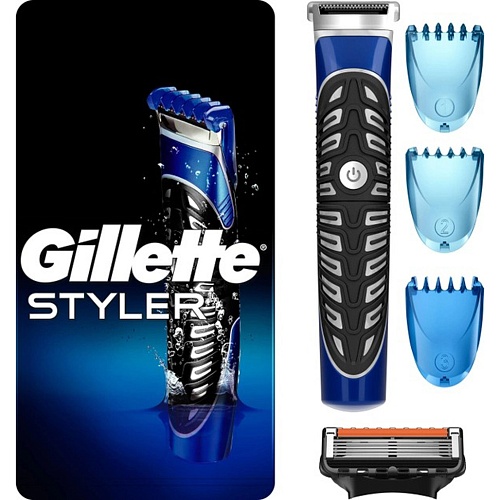 Триммер для бороды и усов Gillette Fusion5 ProGlide Styler + станок для бритья (7702018273386)