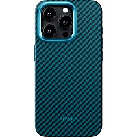 Чехол Pitaka MagEZ Case Pro 4 1500D Twill для Apple iPhone 15 Pro Max Black/Blue (KI1508PMPA)