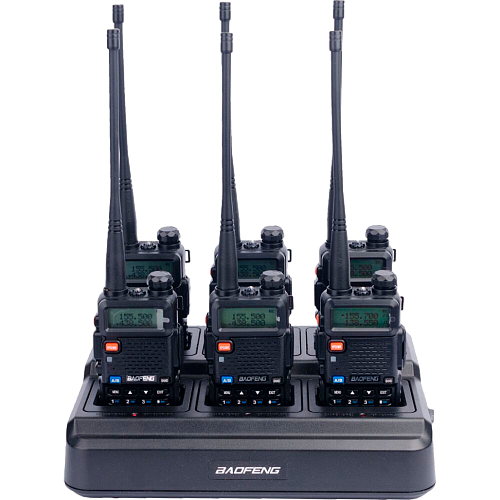 Рація Baofeng UV-5R Black SIX PACK + Зарядний комплект (BL-5X6 + 6 АКБ BL-5) (UV-5R_6_6WCBF888S_BL-5) - придбати в Дніпрі, Україні: ціна, характеристики | інтернет-магазин TOUCH