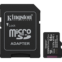 Карта пам'яті Kingston microSDXC Canvas Select Plus 64GB Class 10 UHS-1 А1 + SD адаптер (SDCS3/64GB) - придбати в Дніпрі, Україні: ціна, характеристики | інтернет-магазин TOUCH
