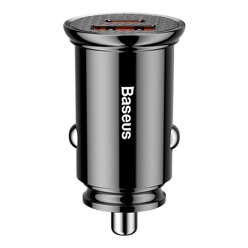 Автомобільний зарядний пристрій Baseus Circular Plastic PD3.0 QC 4.0 + 30W USB + Type-C (CCALL-YS01) Black - придбати в Дніпрі, Україні: ціна, характеристики | інтернет-магазин TOUCH