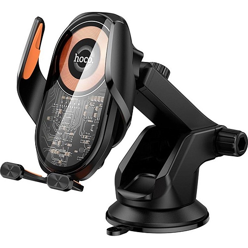 Автодержатель с беспроводной зарядкой Hoco HW34 Blue Whale Black