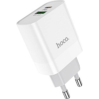 Сетевое зарядное устройство Hoco C80A USB-A/USB-C 18W White Сетевое зарядное устройство Hoco C80A USB-A/USB-C 18W White
