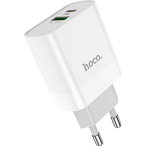 Мережевий зарядний пристрій Hoco C80A USB-A/USB-C 18W White - придбати в Дніпрі, Україні: ціна, характеристики | інтернет-магазин TOUCH