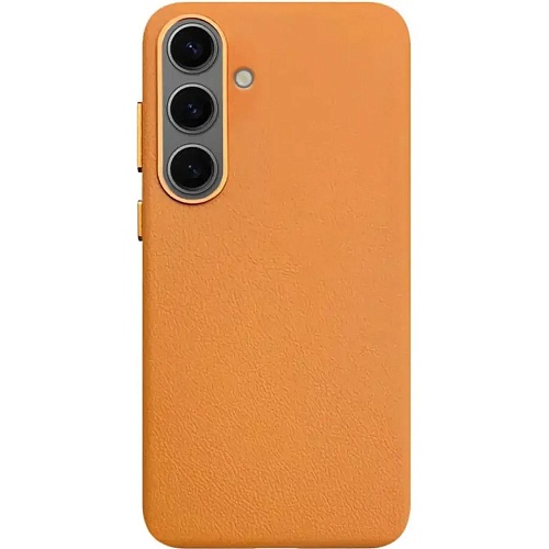 Чехол Epik Leather Case для Samsung Galaxy S25 Orange AAA