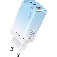 Мережевий зарядний пристрій Usams US-CC180 65W Gradient Blue - придбати в Дніпрі, Україні: ціна, характеристики | інтернет-магазин TOUCH Мережевий зарядний пристрій Usams US-CC180 65W Gradient Blue - придбати в Дніпрі, Україні: ціна, характеристики | інтернет-магазин TOUCH