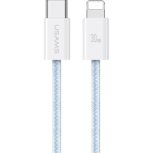 Кабель Usams US-SJ657 USB-C-Lightning 30W 3A 1.2m Blue - придбати в Дніпрі, Україні: ціна, характеристики | інтернет-магазин TOUCH