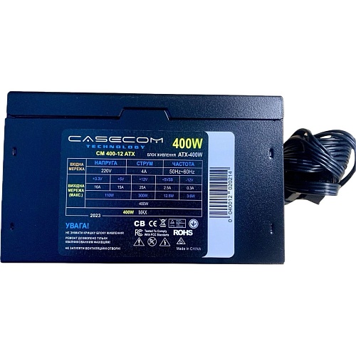 Блок живлення Casecom 400W (CM 400-12 ATX) - придбати в Дніпрі, Україні: ціна, характеристики | інтернет-магазин TOUCH