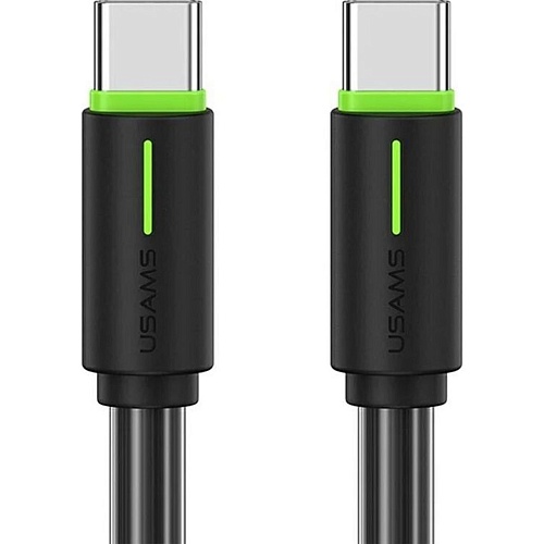 Кабель Usams SJ734 USB-C to USB-C 60W 5A 1.0m Black