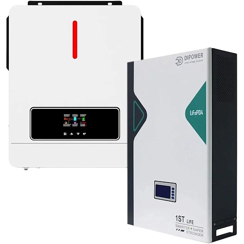 Гибридный солнечный инвертор JYsupsys MPS-6200 + АКБ Dipower LiFePO4 5120Wh