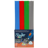 Набор стержней для 3D-ручки 3Doodler Start Mix 24 шт (серый, голубой, зеленый, красный) Набор стержней для 3D-ручки 3Doodler Start Mix 24 шт (серый, голубой, зеленый, красный)