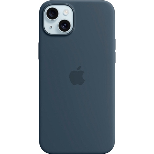 Чехол Silicone Case with MagSafe для Apple iPhone 15 Plus Storm Blue ААА