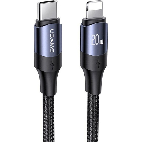 Кабель Usams US-SJ522 U71 USB-C to Lightning 20W 2m Black (SJ522USB01)