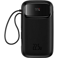 Внешний аккумулятор Baseus QPow2 Dual Cable 10000mAh 22.5W Black (PPMD020102-B1)
