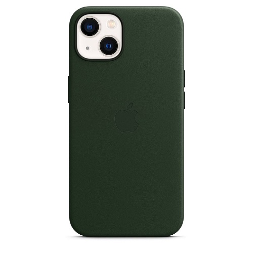 Чехол Leather Case с MagSafe для Apple iPhone 13 (6.1) (Sequoia Green) ААА
