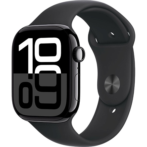 Смарт-часы Apple Watch Series 10 GPS 46mm Jet Black Aluminum Case with Black Sport Band M/L (MWWQ3)