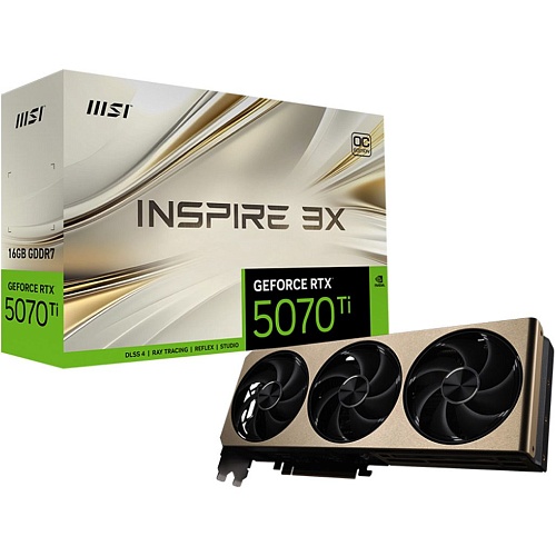 Видеокарта MSI GeForce RTX 5070 Ti INSPIRE 3X OC PLUS 16G (G507T-16I3CP) EU Видеокарта MSI GeForce RTX 5070 Ti INSPIRE 3X OC PLUS 16G (G507T-16I3CP) EU