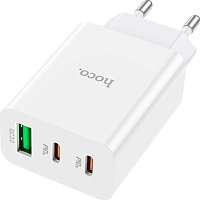 Сетевое зарядное устройство Hoco C99A 3*USB PD20w+QC3.0 White (767554)