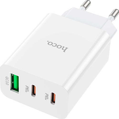 Сетевое зарядное устройство Hoco C99A 3*USB PD20w+QC3.0 White (767554)