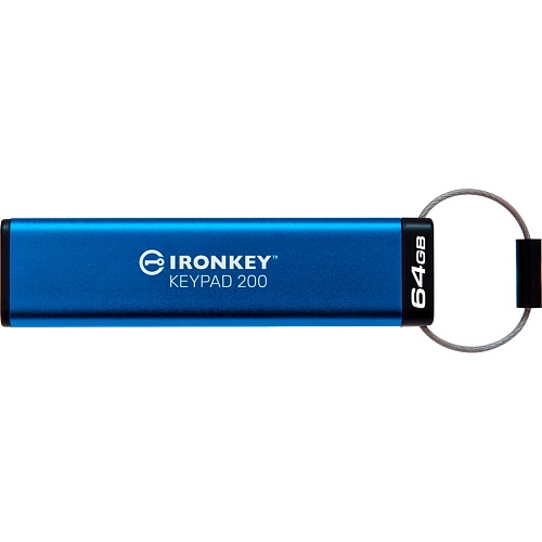 USB флеш-накопитель Kingston IronKey Keypad 200 64GB USB-A 3.2 Gen 1 Blue (IKKP200/64GB)