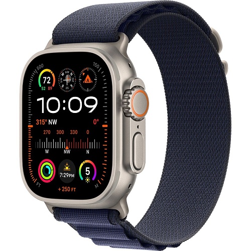 Смарт-часы Apple Watch Ultra 2 49mm Natural Titanium Case with Navy Alpine Loop Small (MYT33+MXMX3)