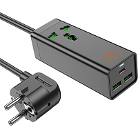 Сетевой фильтр Hoco AC9A Talent PD30W Black (601634)