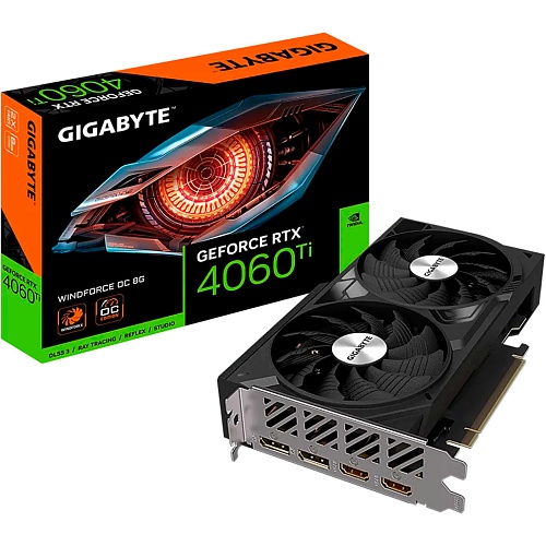 Видеокарта Gigabyte GeForce RTX 4060 Ti Windforce OC 8G (GV-N406TWF2OC-8GD)