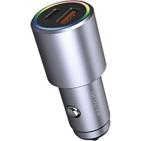 Автомобильное зарядное устройство Proove Double Energy Plus 53W USB-A + USB-C Metal Gray (ACDE53110004) 