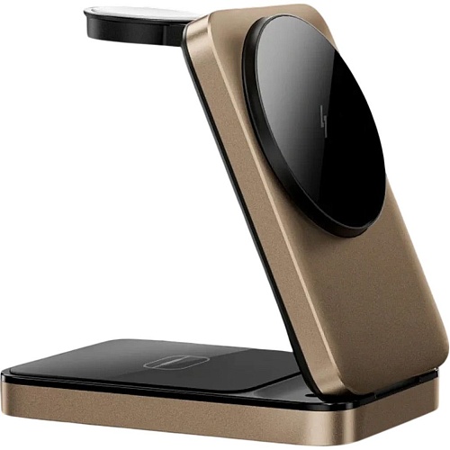 Беспроводное зарядное устройство Wiwu Triple 3in1 Wireless Charger Gold (Wi-W038)