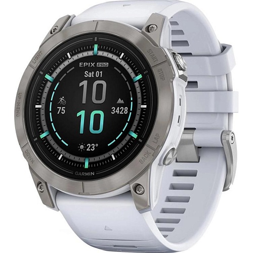 Смарт-часы Garmin Epix Pro (Gen 2) Sapphire Edition 51mm Titanium with Whitestone Band (010-02804-10)