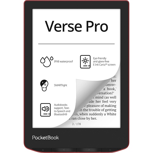 Електронна книга PocketBook 634 Verse Pro Passion Red (PB634-3-CIS, PB634-3-WW) - придбати в Дніпрі, Україні: ціна, характеристики | інтернет-магазин TOUCH Електронна книга PocketBook 634 Verse Pro Passion Red (PB634-3-CIS, PB634-3-WW) - придбати в Дніпрі, Україні: ціна, характеристики | інтернет-магазин TOUCH