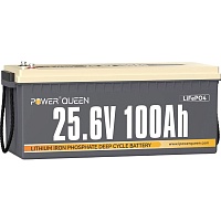 Аккумулятор Power Queen LiFePO4 24V (25.6V/100Ah/2560Wh) (BMS 100A/100A) (PowerQueen-25.6V100Ah) Аккумулятор Power Queen LiFePO4 24V (25.6V/100Ah/2560Wh) (BMS 100A/100A) (PowerQueen-25.6V100Ah)