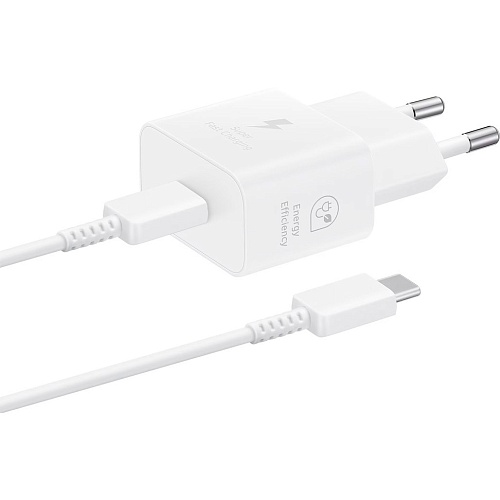 Сетевое зарядное устройство Samsung 25W + Cable USB-С to USB-С White (EP-T2510XWEGEU)