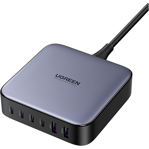 Сетевое зарядное устройство Ugreen CD271 200W Nexode 2m GaN Desktop Charger Gray (40914)
