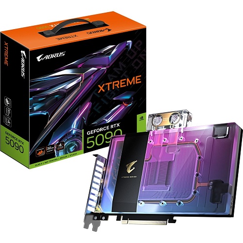 Видеокарта AORUS GeForce RTX 5090 XTREME WATERFORCE WB 32GB (GV-N5090AORUSX WB-32GD) EU