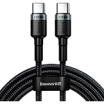 Кабель Baseus Cafule Metal USB-C to USB-C 100W 2m Gray/Black (CATKLF-ALG1)
