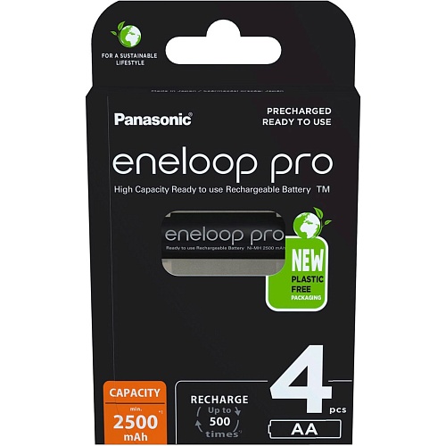 Акумулятор Panasonic Eneloop Pro AA 2500mAh 4шт (BK-3HCDE/4BE) - придбати в Дніпрі, Україні: ціна, характеристики | інтернет-магазин TOUCH