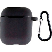 Чехол Silicone Case + Carabine для Apple AirPods Black Чехол Silicone Case + Carabine для Apple AirPods Black