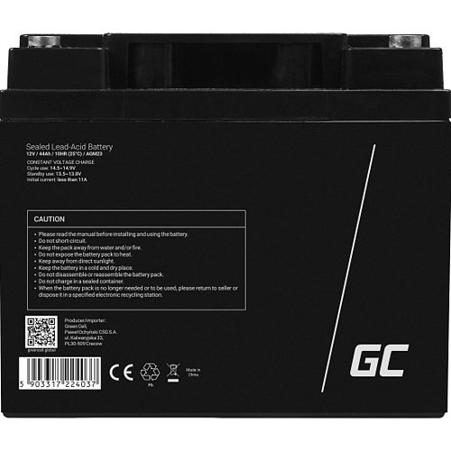Аккумулятор Green Cell AGM 12V (12V/44Ah/528Wh) (AGM23)