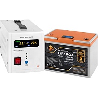Источник бесперебойного питания (ИБП) LogicPower LPY-PSW-500VA + LiFePO4 12.8V - 100Ah BMS 100A/50A LCD (24159)
