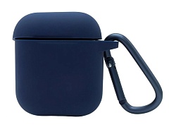 Чехол Silicone Case with carbine для Apple AirPods Midnight Blue