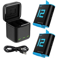 Зарядное устройство Telesin GP-BNC-011-B + 2 аккумулятора для GoPro 12/11/10/9 